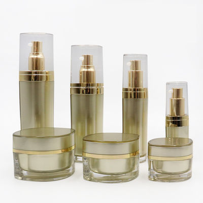 China Hot Stamped Cosmetic Packaging Set With Cap Pump Pc308 Frosted Clear Cover Acrylic Cap